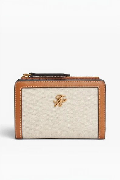 TH SCRIPT BIFOLD CANVAS Kadın Kahverengi Cüzdan - AW0AW18706 ürün görseli 1