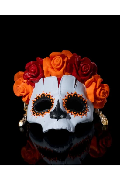 TuransoyCraft Cadılar Bayramı Kalevera Maskesi Cadılar Bayramı Maskesi Halloween Maskesi 18CM Giyilebilir ürün görseli 1