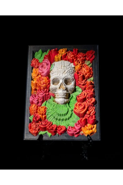 TuransoyCraft Cadılar Bayramı Kuru Kafa Masaüstü Tablo Cadılar Bayramı Tablo Halloween Tablo Masaüstü Dekor 11CM ürün görseli 1
