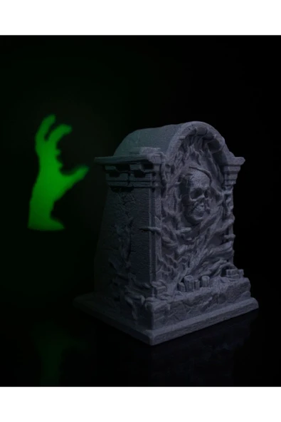 TuransoyCraft Cadılar Bayramı Mezar Taşı Led Işık 11 Gölgeli Halloween Mezar Taşı Led Lamba 19CM Büyük Boy ürün görseli 1