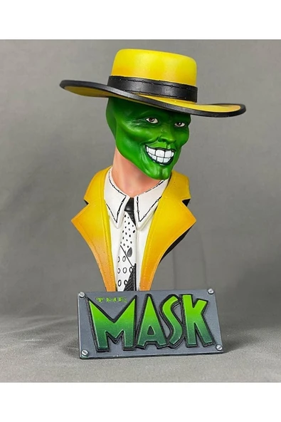 TuransoyCraft Maske Jim Carrey The Mask Boyalı Büst 15 Cm ürün görseli 1