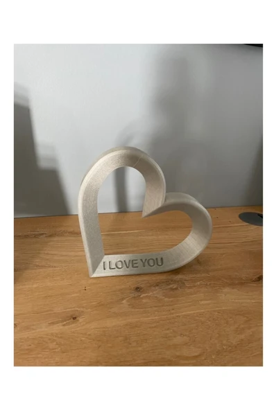 TuransoyCraft I Love You Yazılı Kalp Biblo Dekor 25 Cm (büyük Boy) ürün görseli 1