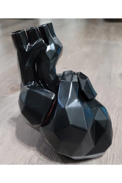 TuransoyCraft Polygonal Kalp Vazo 15cm ürün görseli 1