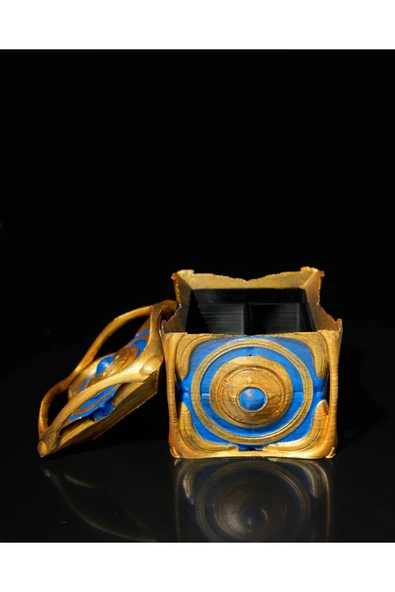 TuransoyCraft Parmak İzi Gold Saklama Kutusu Masaüstü Organizer ürün görseli 1