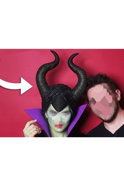 TuransoyCraft Malefiz Boynuzlu Kask Kafalık Maske Maleficent ürün görseli 1