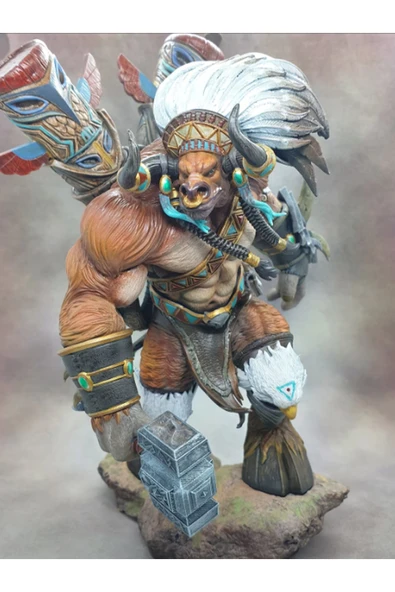 TuransoyCraft World Of Warcraft Baine Bloodhoof Figür WOW Baine Kanlı Toynak Obje Baine Warcraft 25CM Büyük Boy ürün görseli 1