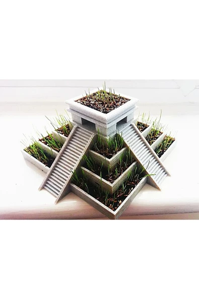 TuransoyCraft Aztek Tapınağı Saksı 12 Cm ürün görseli 1