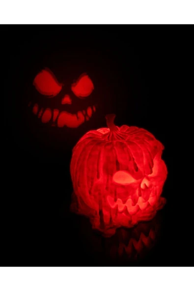 TuransoyCraft Cadılar Bayramı Balkabağı Led Işık 11 Gölgeli Halloween Bal Kabağı Led Lamba 15CM ürün görseli 1