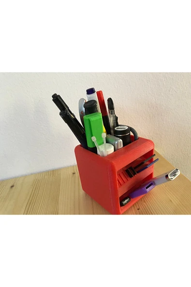 TuransoyCraft Sd Kart Ve Usb Bellek Bölmeli Kübik Kalemlik 10 Cm ürün görseli 1