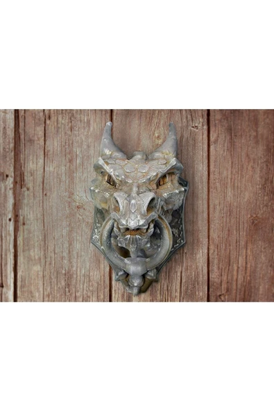 TuransoyCraft Ejderha Başlı Kapı Tokmağı 22 Cm ürün görseli 1