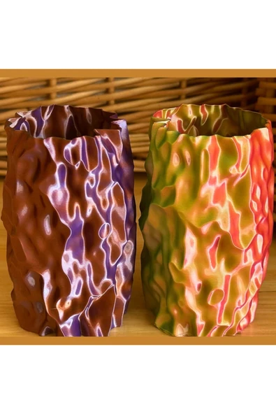 TuransoyCraft Fluid Dekoratif Vazo 2'li Set (20 cm) ürün görseli 1