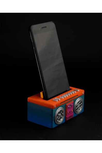 TuransoyCraft 90lar Retro Radyo Kutusu Telefon Tutucu Masaüstü Dekoratif Obje ürün görseli 1