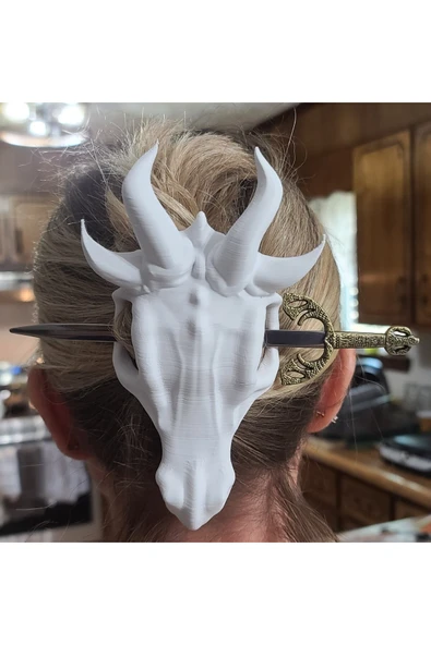 TuransoyCraft Ejderha Kafatası Saç Tokası Cosplay Toka Game Of Thrones Saç Tokası ürün görseli 1