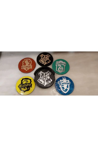 TuransoyCraft Harry Potter Hogwarts Ve Diğer Takımlar 5li Bardak Altlığı ürün görseli 1