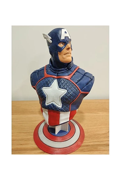 TuransoyCraft Captain America İlk İntikam Boyalı Büst 12 Cm ürün görseli 1