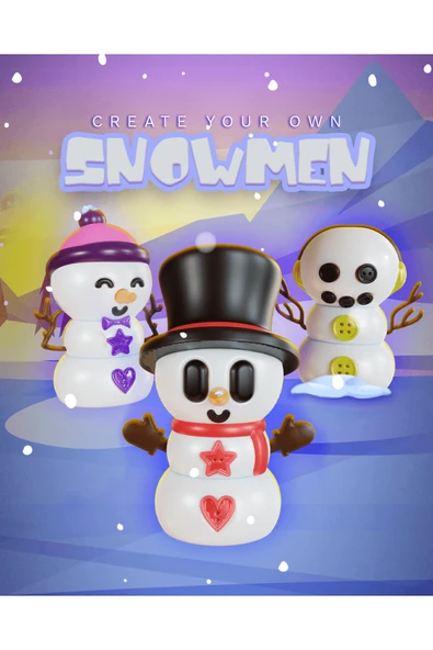 TuransoyCraft Yeni Yıl 3lü Kardan Adam Masaüstü Dekoratif Obje ürün görseli 1