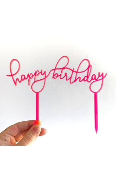 TuransoyCraft Happy Birthday Tekrar Kullanılabilir Pasta Süsü Pasta Kürdanı ürün görseli 1