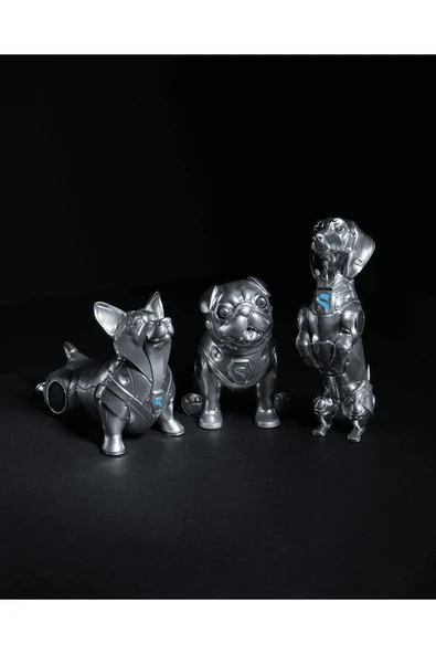 TuransoyCraft Robot Köpekler 3lü Oyuncak Seti Masaüstü Dekoratif Obje ürün görseli 1