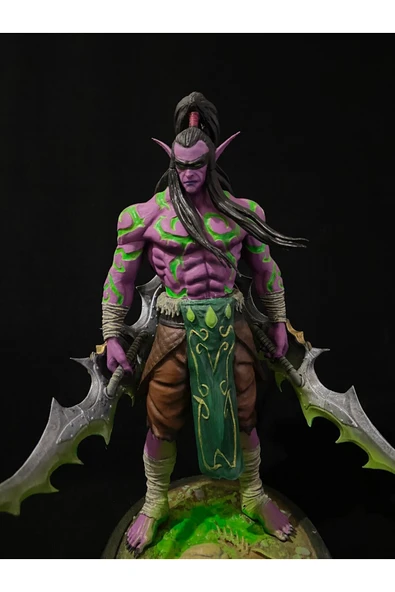 TuransoyCraft World Of Warcraft Illidan Stormrage Figür WOW İblis Illidan Obje 25CM Büyük Boy ürün görseli 1