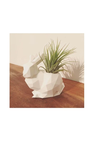 TuransoyCraft Polygonal Tavşan Saksı ürün görseli 1