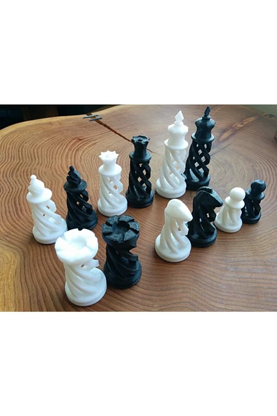 TuransoyCraft Spiral Satranç Takımı Taşları ürün görseli 1