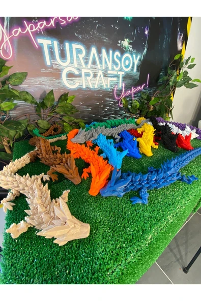 TuransoyCraft Hareketli Kristal Ejderha (BÜYÜK BOY 52 CM) Tüm Renkler (1 ADET) ürün görseli 1