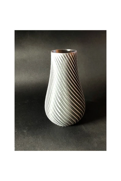 TuransoyCraft Lloret De Mar Lux Vazo Spiral Desen Beyaz 17cm ürün görseli 1