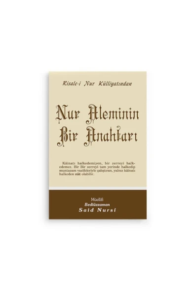 Envar Neşriyat Nur Aleminin Bir Anahtarı - ürün görseli 1