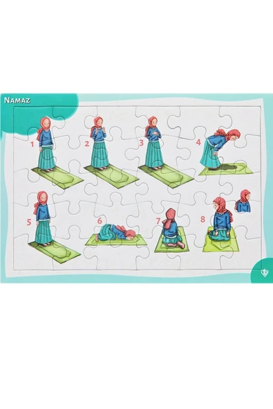 Diyanet Vakfı Yayınları 4-6 Yaş Namaz Öğreniyorum Kız 30 Parça Puzzle ürün görseli 1