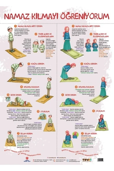 Türkiye Diyanet Vakfı Yayınları Namaz Kılmayı Öğreniyorum Poster 50x70 ürün görseli 1