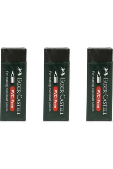 Faber-castell 7089/20 Siyah Silgi, 3'lü ürün görseli 1