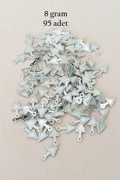 Oya Abiye Bileklik Kolye Pleksi Metalik Plastik Pul Gümüş Renk 8 gram 95 adet - BNC505 ürün görseli 1