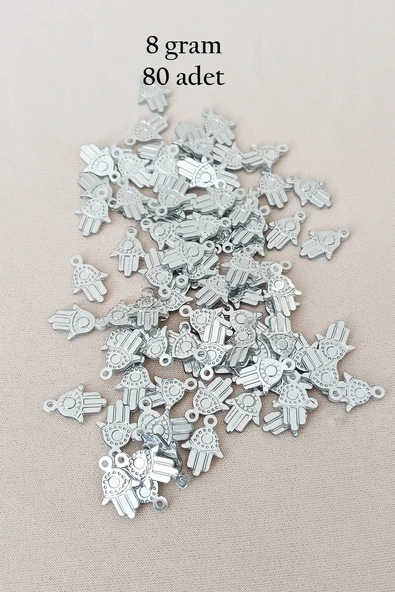 Oya Abiye Bileklik Kolye Pleksi Metalik Plastik Pul Gümüş Renk 8 gram 80 adet - BNC526 ürün görseli 1