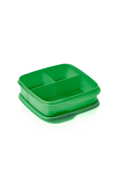 Tupperware Bölmeli Beslenme Kutusu Kare 550ml Doğa Yeşil ürün görseli 1