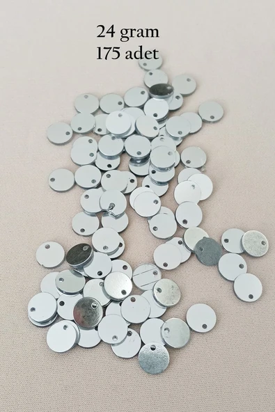 Oya Abiye Bileklik Kolye Pleksi Metalik Plastik Pul Gümüş Renk 24 gram 255 adet - BNC583 ürün görseli 1