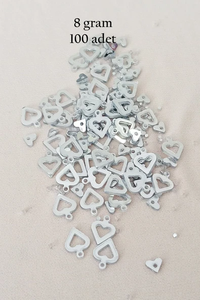 Oya Abiye Bileklik Kolye Pleksi Metalik Plastik Pul Gümüş Renk 8 gram 100 adet - BNC511 ürün görseli 1