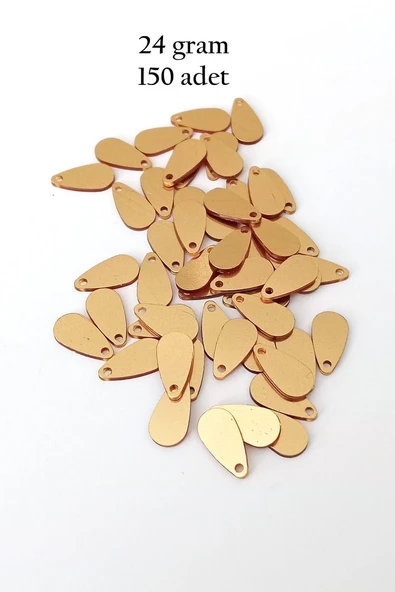 Oya Abiye Bileklik Kolye Pleksi Metalik Plastik Pul Altın Renk 24 gram 150 adet - BNC544 ürün görseli 1