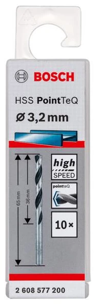 Bosch HSSPointTeQ Metal Matkap Ucu 3,2 MM 10"lu ürün görseli 1