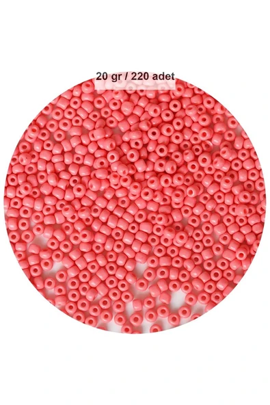 Pembe Renk 4 mm Yaklaşık 220 adet/20 gram Cam Boncuk Oya Yazma Bileklik ve Kolye ürün görseli 1