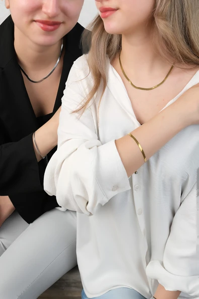 ANNE & SEVGİLİ & ARKADAŞ KOMBİNİ ÇELİK RENK ATMAZ GARANTİLİ ürün görseli 1