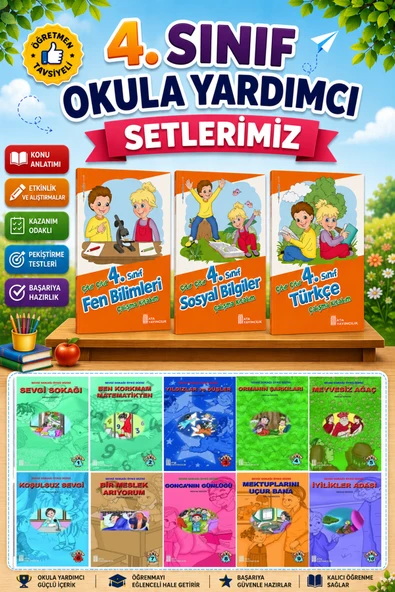 4.Sınıf Çıtır Çıtır Türkçe + Fen Bilimleri + Sosyal Bilgiler + 10 lu Hikaye Seti ürün görseli 1
