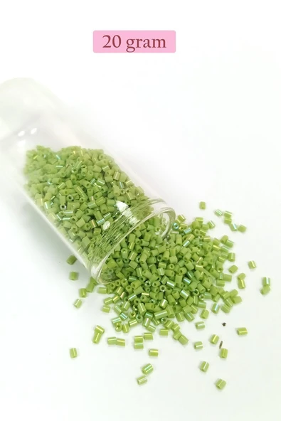 Kesme Cam Boncuk 2mm - 20 Gram - Yeşil -BNC325 ürün görseli 1
