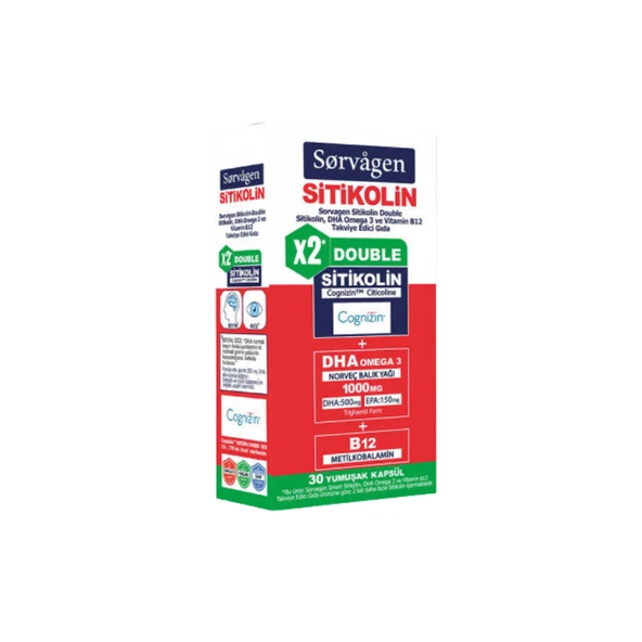 Sorvagen Smart Double Sitikolin Omega3 30 Kapsül ürün görseli 1