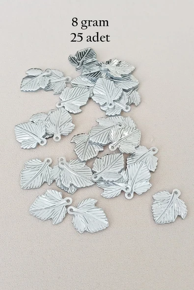 Oya Abiye Bileklik Kolye Pleksi Metalik Plastik Pul Gümüş Renk 8 gram 25 adet - BNC522 ürün görseli 1