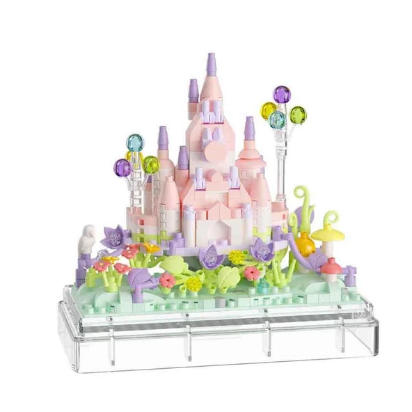 Castle Boutique Rüya Kalesi Yapım Blokları (412 Parça) | Fanuslu Dekoratif Maket Seti ürün görseli 1