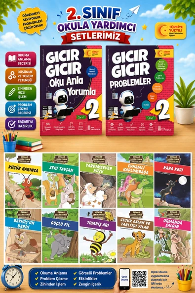 2.Sınıf Gıcır Gıcır Oku Anla Yorumla + Problemler + 10 lu Hikaye Seti ürün görseli 1