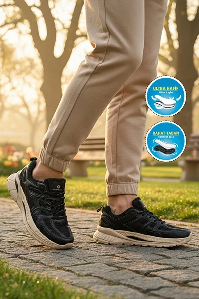 Siyah Fileli Hafif Esnek Erkek Spor Ayakkabı 101 25021 Blausee M ürün görseli 1