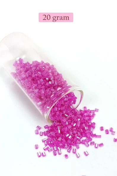 Kesme Cam Boncuk 2mm - 20 Gram - Şeffaf Fuşya -BNC315 ürün görseli 1