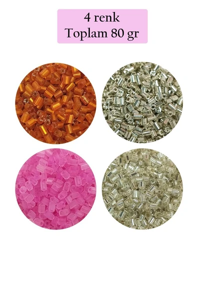 Kesme Cam Boncuk 2mm - 4 Renk - Toplam 80 Gram - BNC441 ürün görseli 1