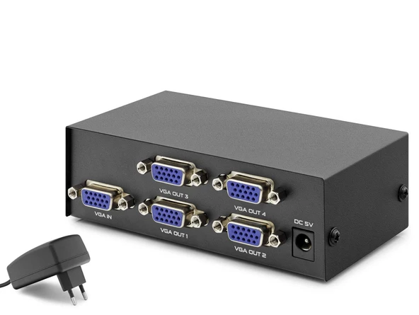 Vga Splitter 1 In 4 Out 200 Mhz - Siyah HDX1278 ürün görseli 1